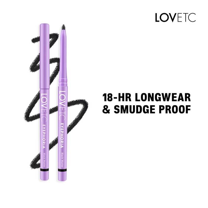 LOVETC Eyephoria Retractable Kajal, 18-Hr Longwear - Black Matter