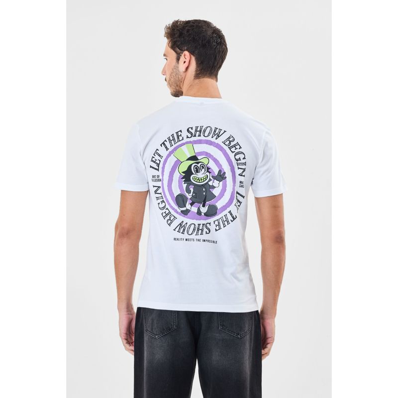 Snitch White Graphic T-Shirt for Men (S)