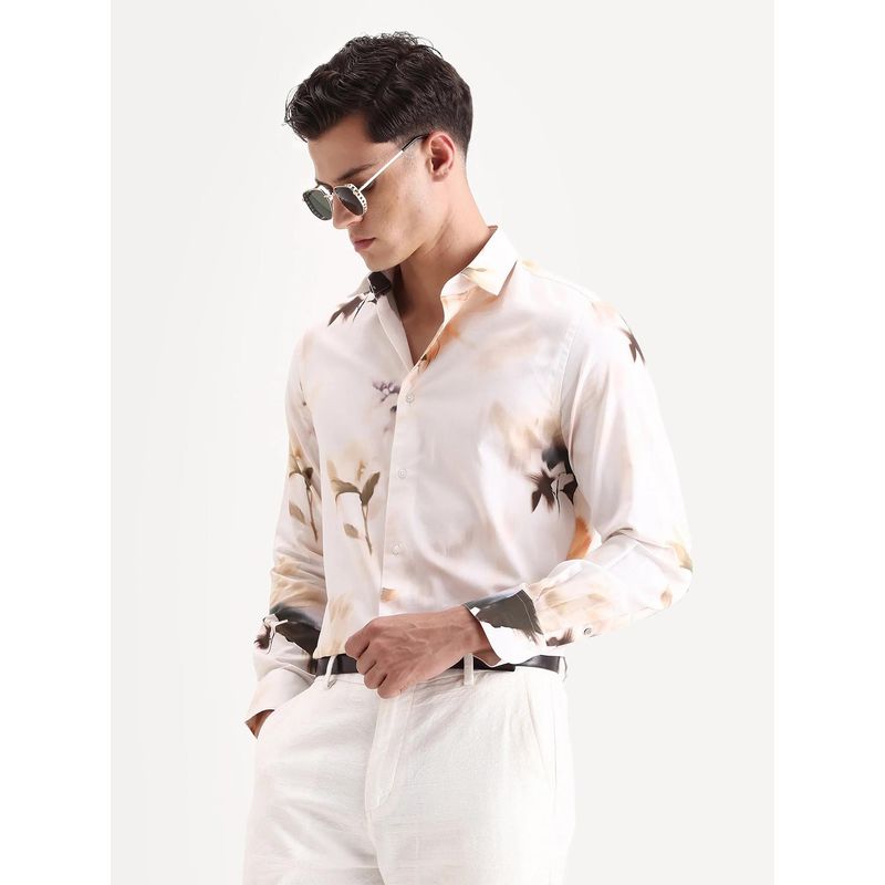 Rare Rabbit Men Pink Floral Shirt (S)