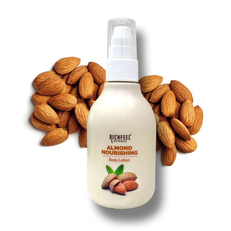 Richfeel Almond Body Lotion with 2X Almond Oil for Deep Moisturization & Smooth, Healthy Skin
