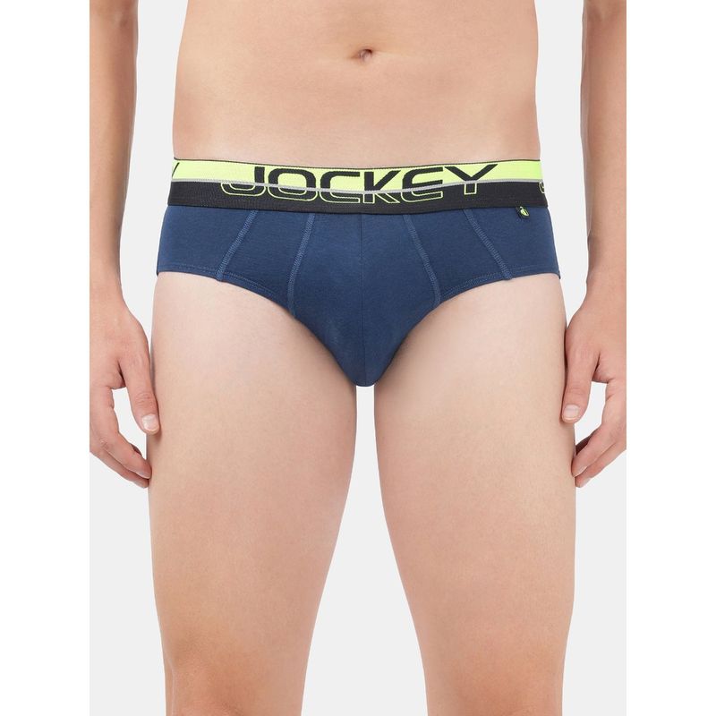 Jockey FP01 Men Super Combed Cotton Solid Brief - Navy Blue (M)
