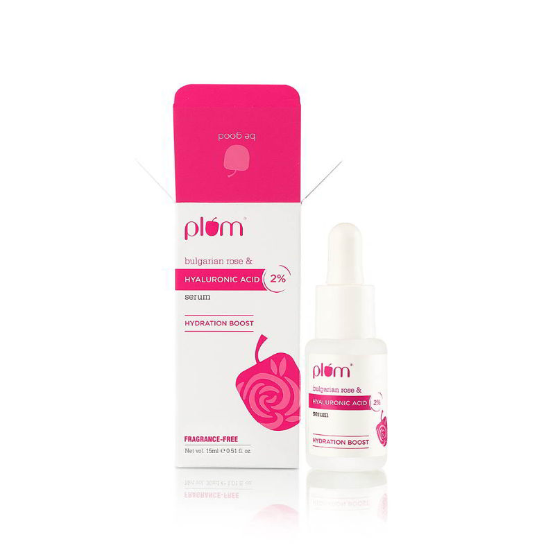 Plum 2% Hyaluronic Acid Face Serum With Bulgarian Rose For Instant Deep Hydration & Plump Skin