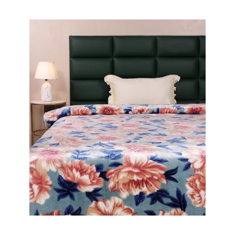 Saral Home DIANA light weight Cloudy Mink Silky-Soft Quilt-Blanket all Seasons, Light Blue (Single)