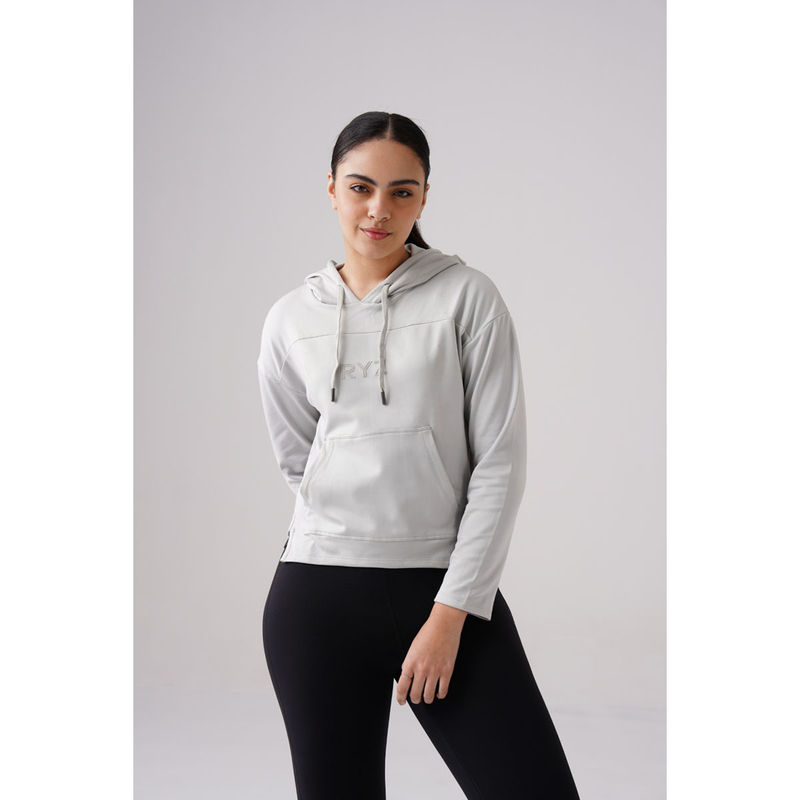 RYZ Grey Solid Warm Hoodie (L)
