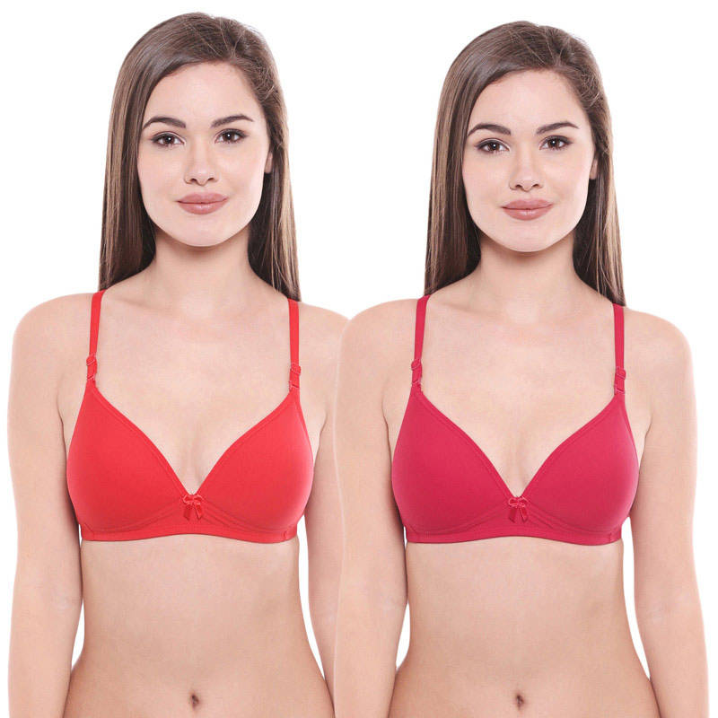 Bodycare Pack Of 2 Lightly Padded T-Shirt Bra - Multi Color (30B)