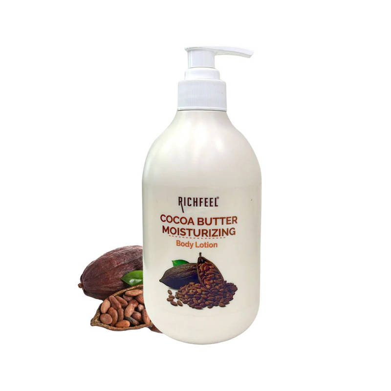 Richfeel Cocoa Butter Lotion - 48hr Moisturizing with 100% Cocoa & Shea Butter for Restored Glow