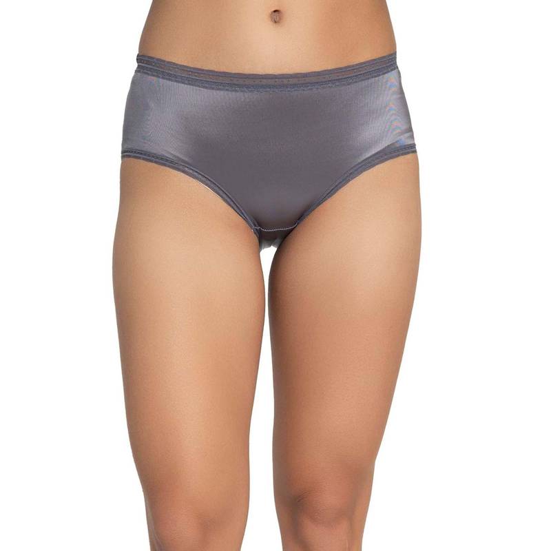 Chelvet Lace Detail Mid-Rise Briefs Charcoal (S)
