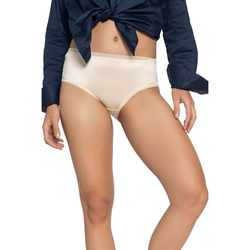 Chelvet Lace Detail Mid-Rise Briefs Nude (S)