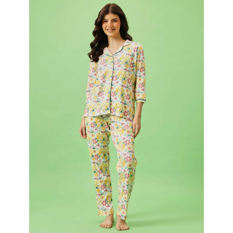 Clovia Cotton Shirt And Pyjama (S)
