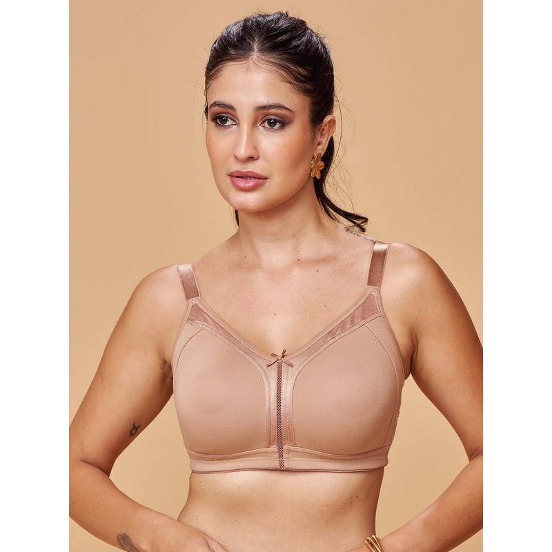 MAROON Seamless Non-Padded Non-Wired Full Coverage M-Frame Support Everyday Bra Beige (38DD)