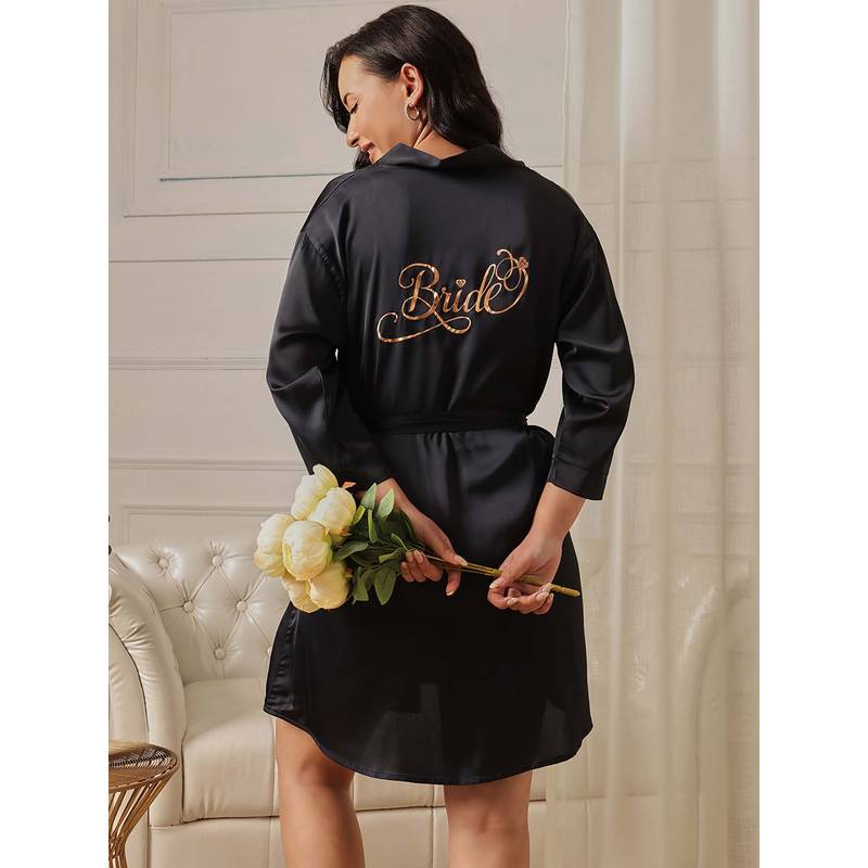 Clovia Satin Luxurious Bridal Short Robe Blue (M)