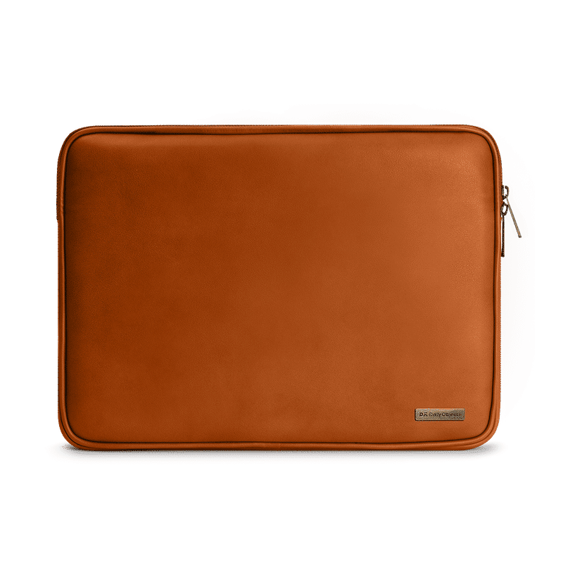 Dailyobjects Tan Vegan Leather Zippered Sleeve For Laptop/macbook - 13 Inch