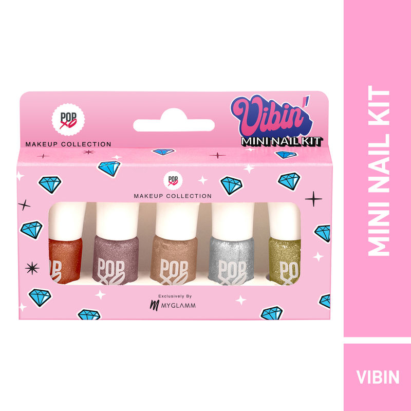 Myglamm Popxo Makeup Collection Mini Nail Kit - Glossy Nail Polish - Vibin'