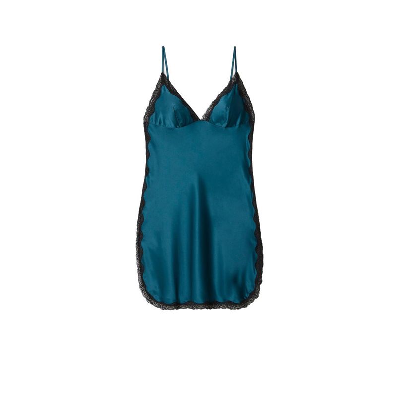 YamamaY Ocean Green Deepness Satin Wear Lace Chemise (M)