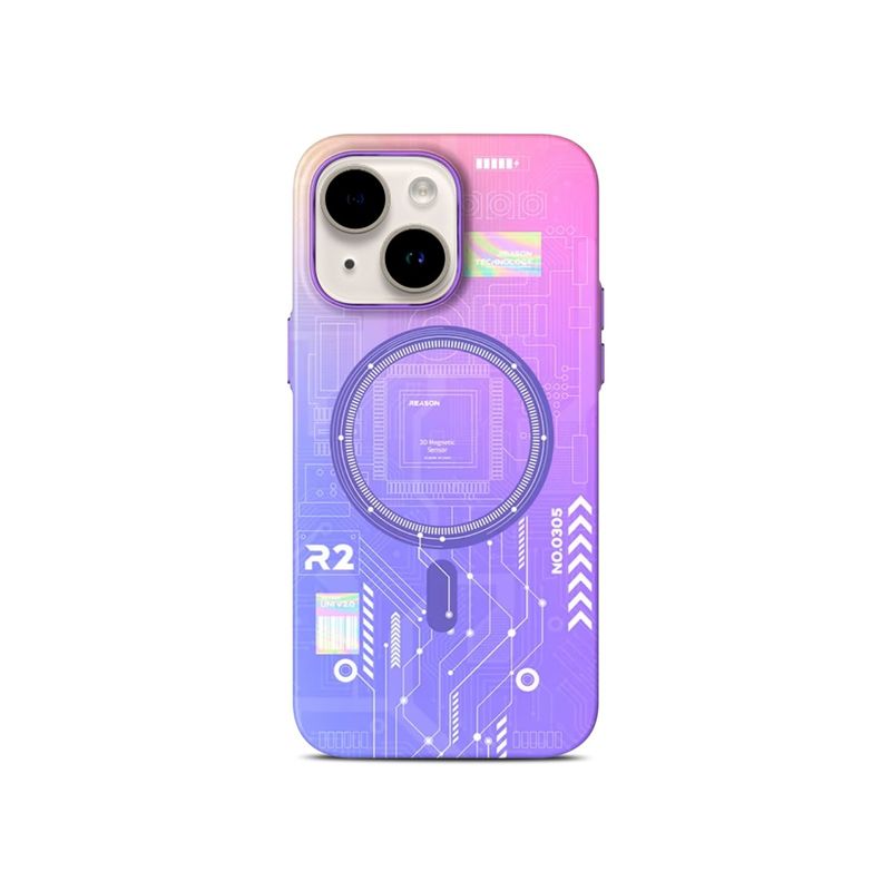 TREEMODA Purple Glow In Dark Radium Circuit Magsafe Case (iPhone 14 Pro)