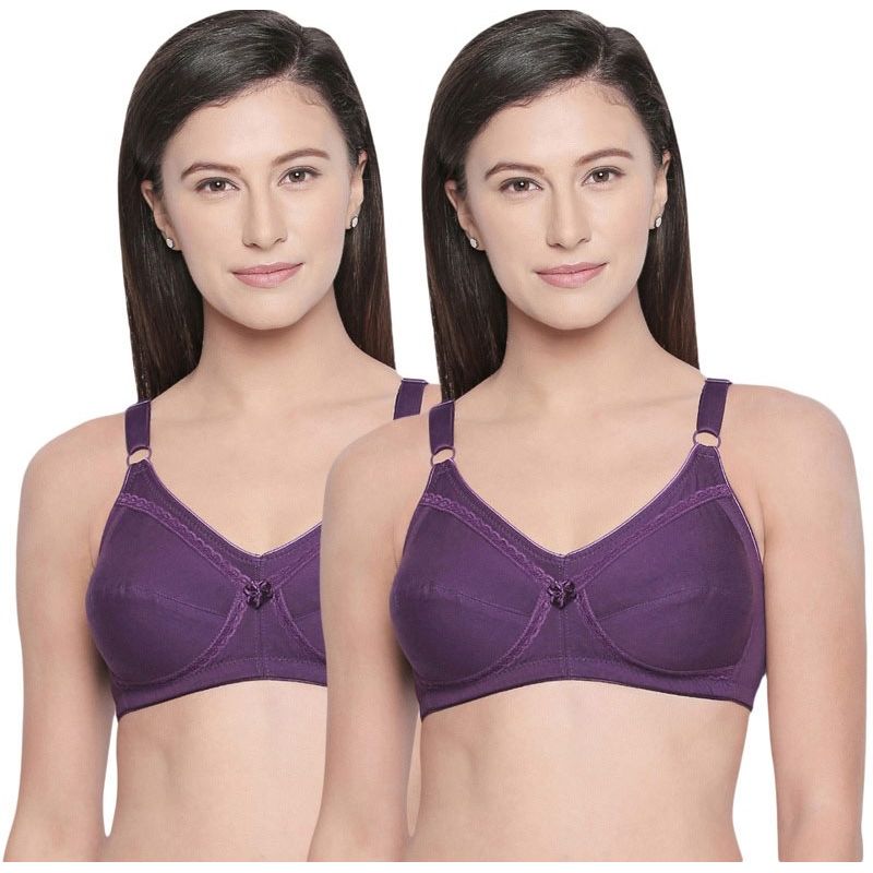 Bodycare B, C & D Cup Perfect Coverage Bra In 100% Cotton-Pack Of 2 - Purple (38D)
