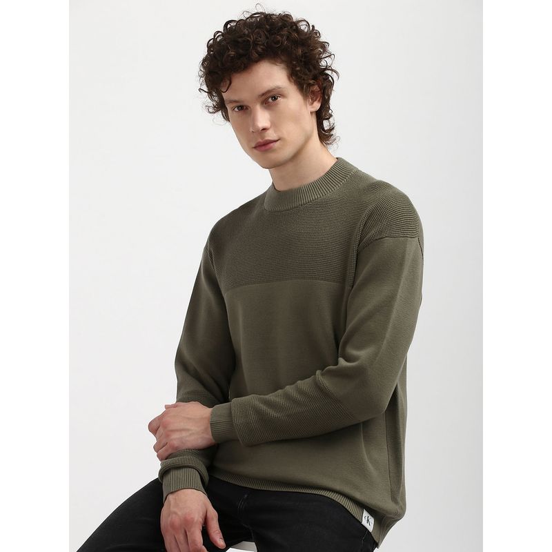 Calvin Klein Textured Relaxed Fit Cotton Sweater (L)