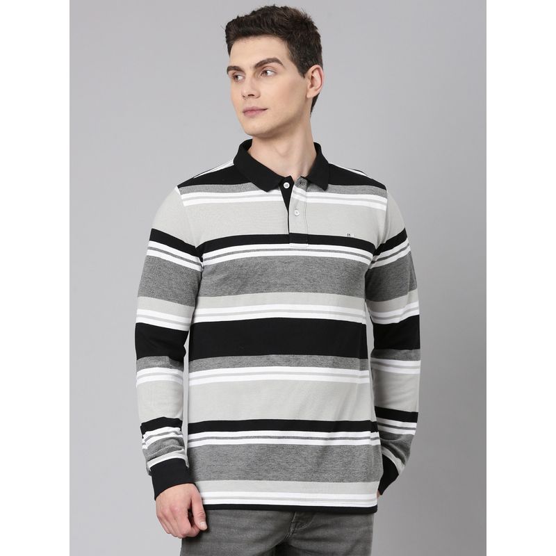 Classic Polo Men'S Multicolour Slim Fit Colorblock Cotton Polo T-Shirt (M)