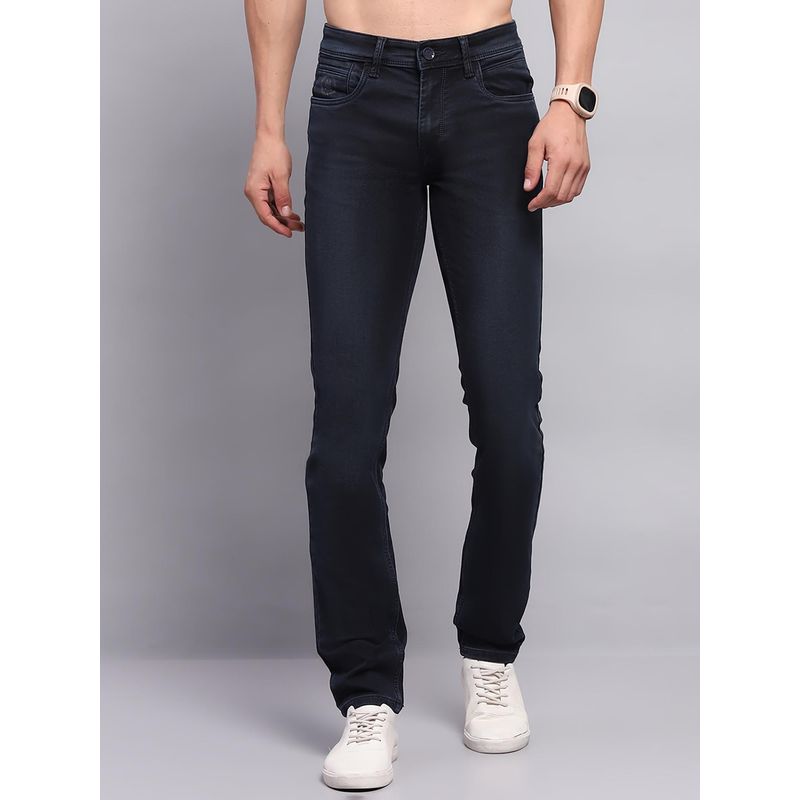 Monte Carlo Men Solid Blue Denim Skinny Jeans (38)