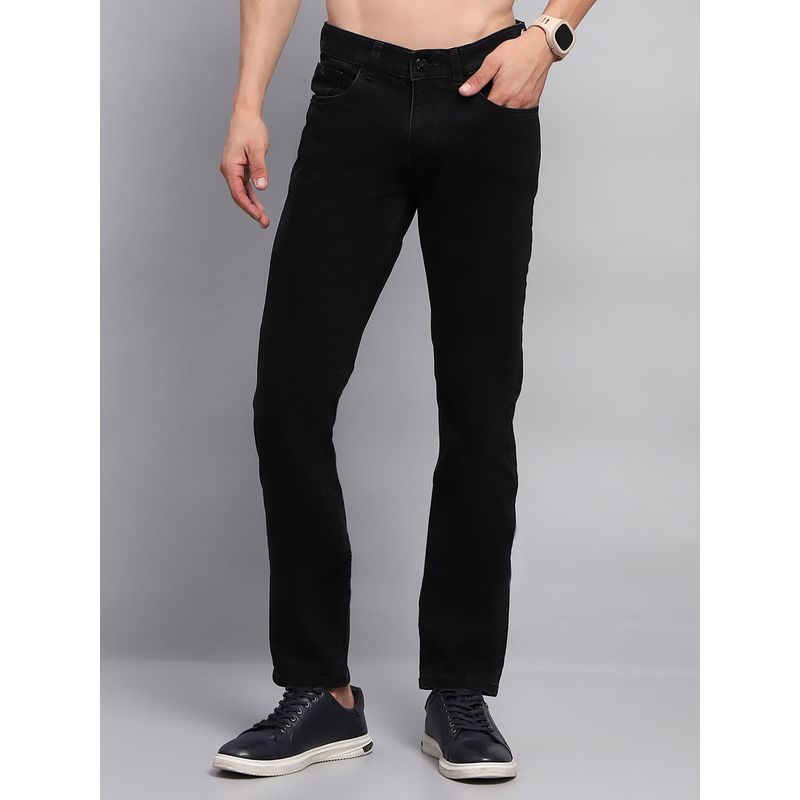 Monte Carlo Men Solid Black Denim Slim Fit Jeans (38)