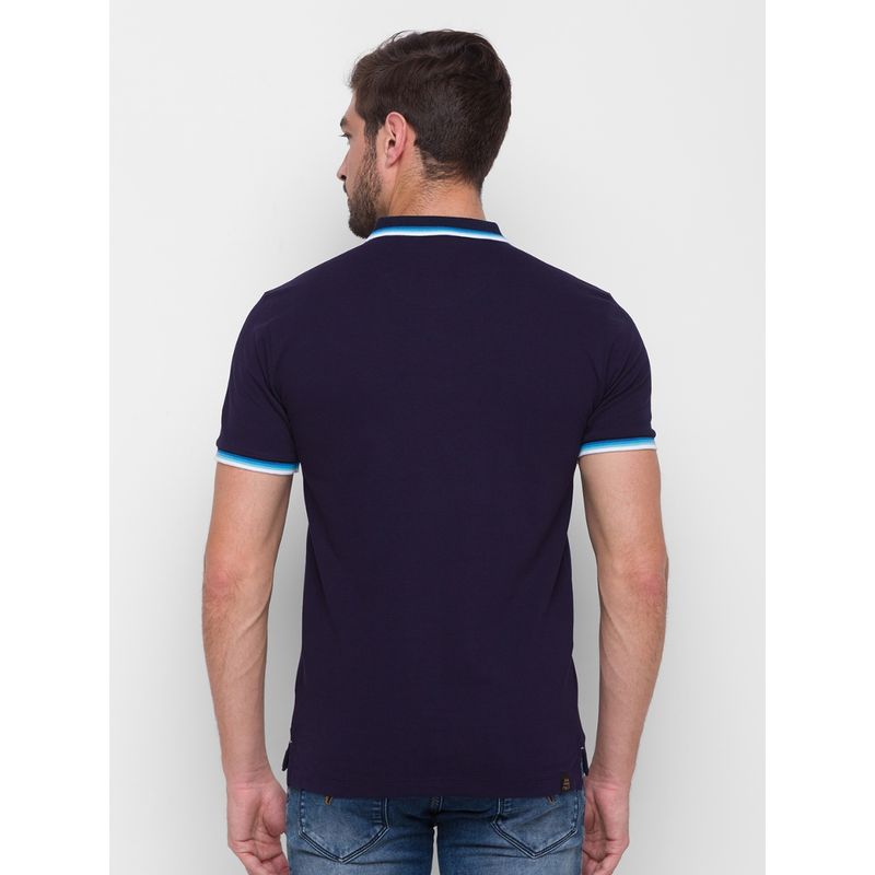 Being Human Men Polo T-Shirt Navy Blue (S)