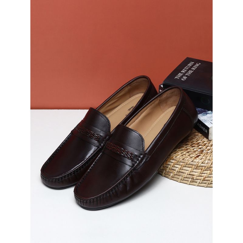 Teakwood Mens Brown Solid Geniune Leather Formal Loafer (EURO 40)