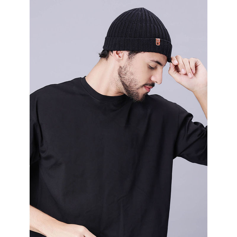 Buy Bharatasya Mens Knitted Skull Hip Hop Beanie Cap Black Online