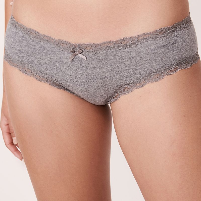 La Vie En Rose Cotton and Lace Trim Cheeky Panty (S)