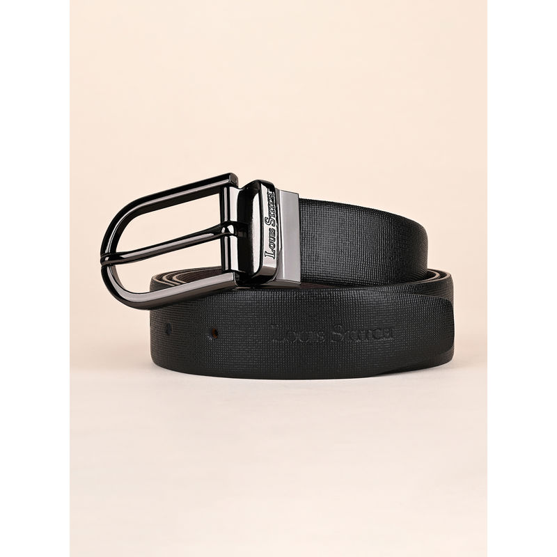Louis Stitch Mens Formal Black and Brown Solid Reversible Belt (42)