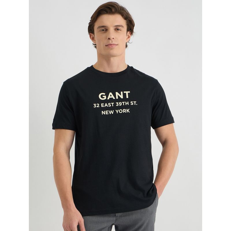 GANT Men Black Pure Cotton T-Shirt (S)