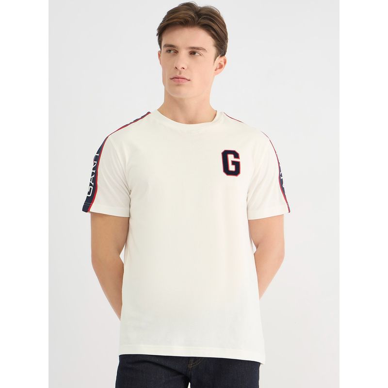 GANT Men White Pure Cotton T-Shirt (M)