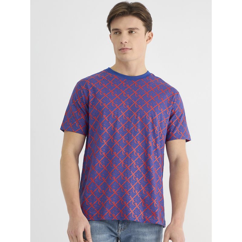 GANT Men Blue Pure Cotton T-Shirt (2XL)