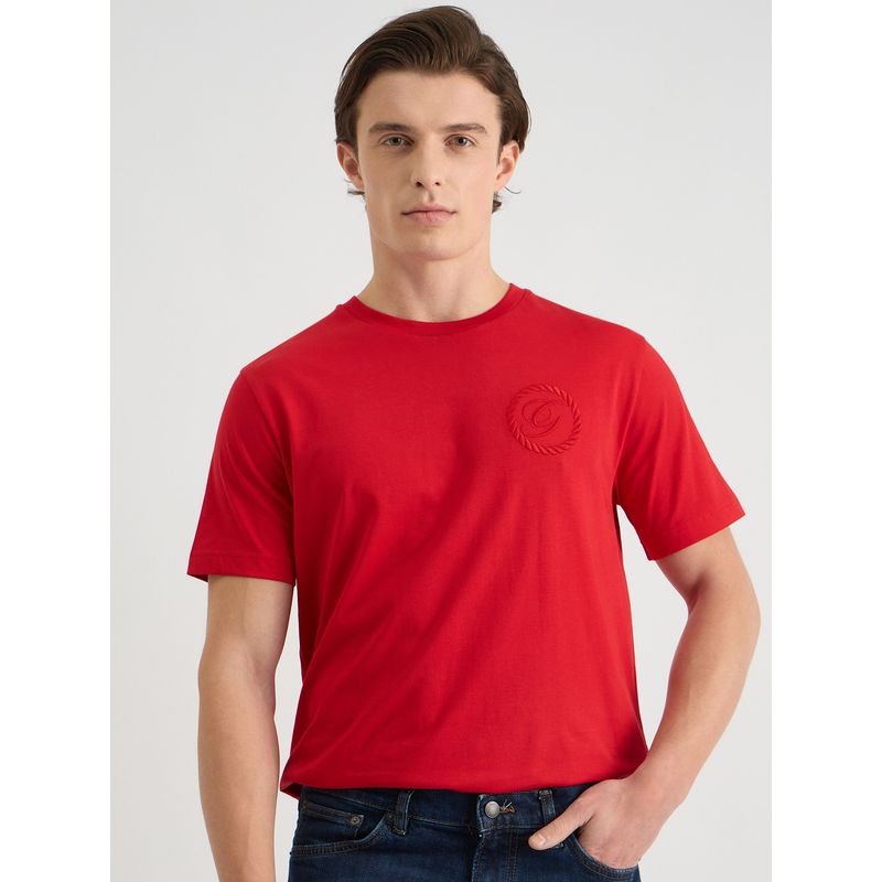 GANT Men Red Pure Cotton T-Shirt (L)