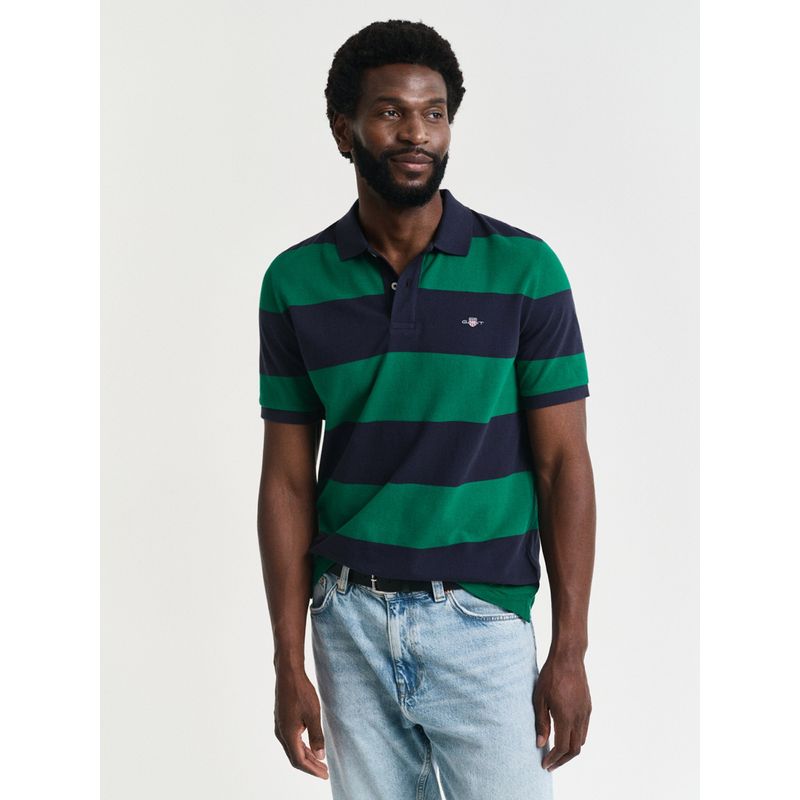 GANT Men Green Organic Cotton Polo T-Shirt (M)