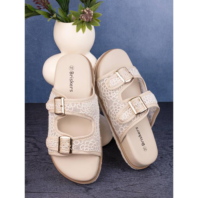 Briskers Cream Women Casual Flats (UK 3)