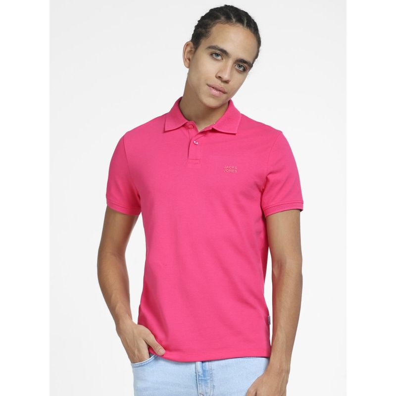 Hot pink polo t shirt top