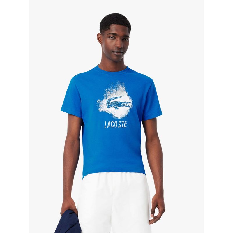 Lacoste Ultra Dry Graphic Sport T-Shirt- Blue (S)