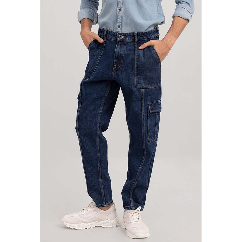 Snitch Mens Blue Hip Hop Cargo Jeans (32)