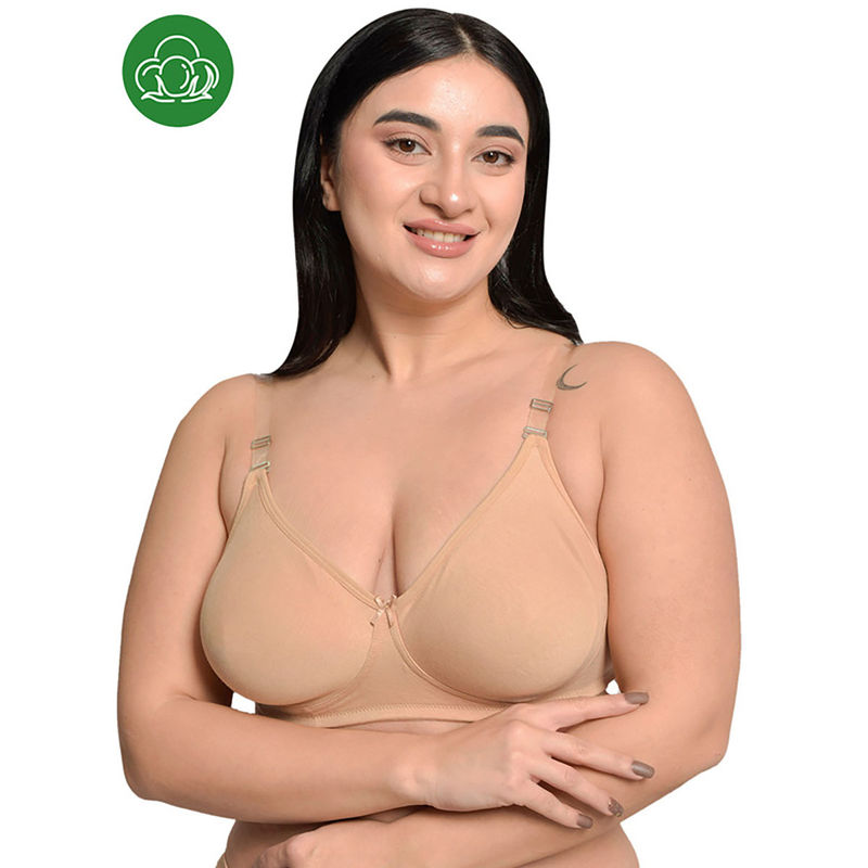 Inner Sense Plus Size Skin Organic Cotton Bamboo Non Padded Backless Bra (34D)