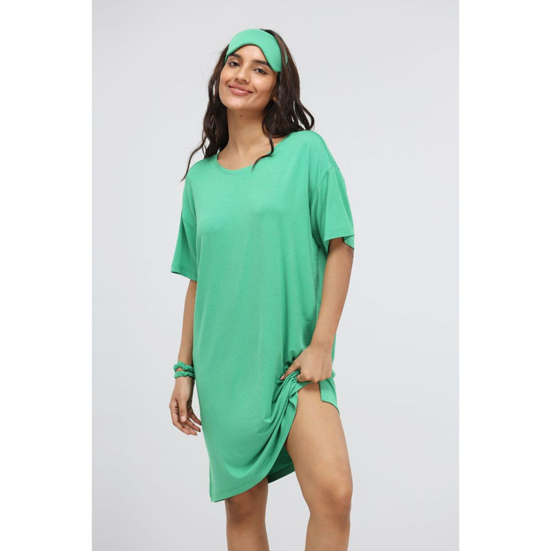 NeceSera Green Bee Modal T Shirt Dress (S)