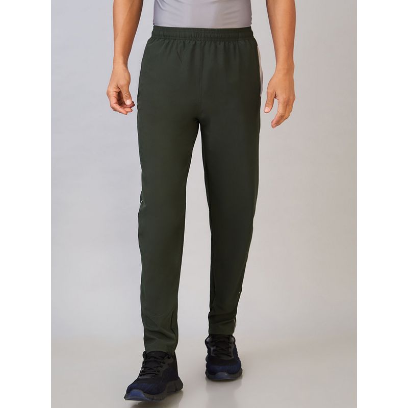 LYCOT Men Zip Pockets and Elastic Sports Olive Trackpant (XL)