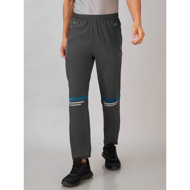 LYCOT Men Zip Pockets and Elastic Gym Charcoal Trackpant (M)