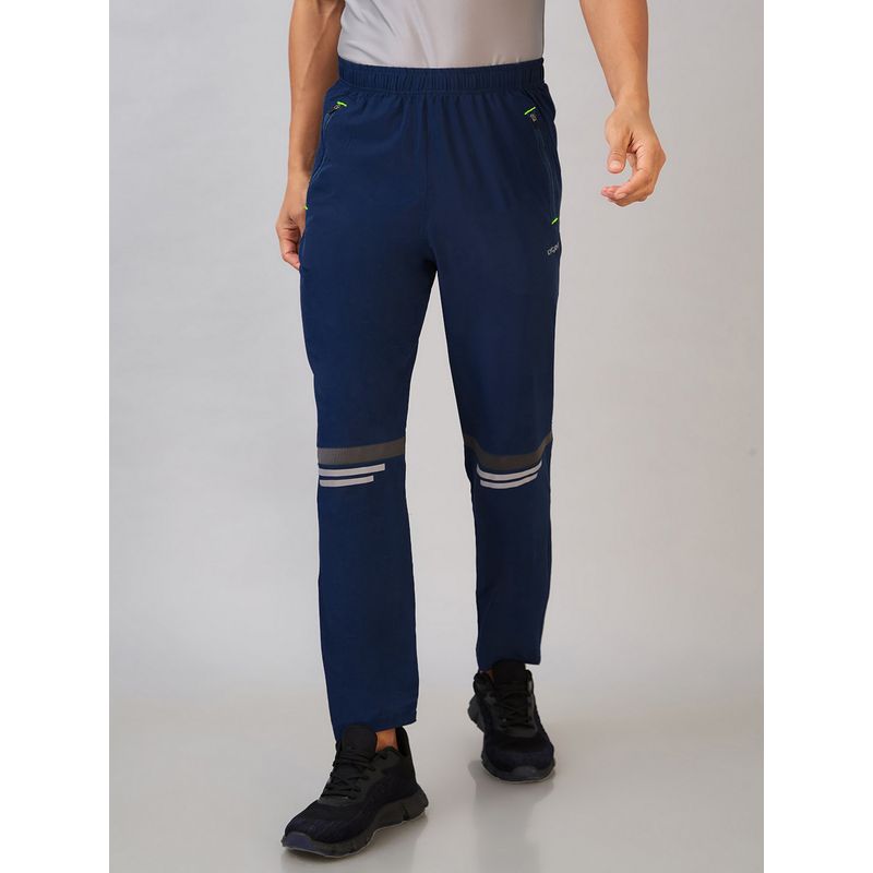 LYCOT Men Zip Pockets and Elastic Gym Navy Blue Trackpant (M)