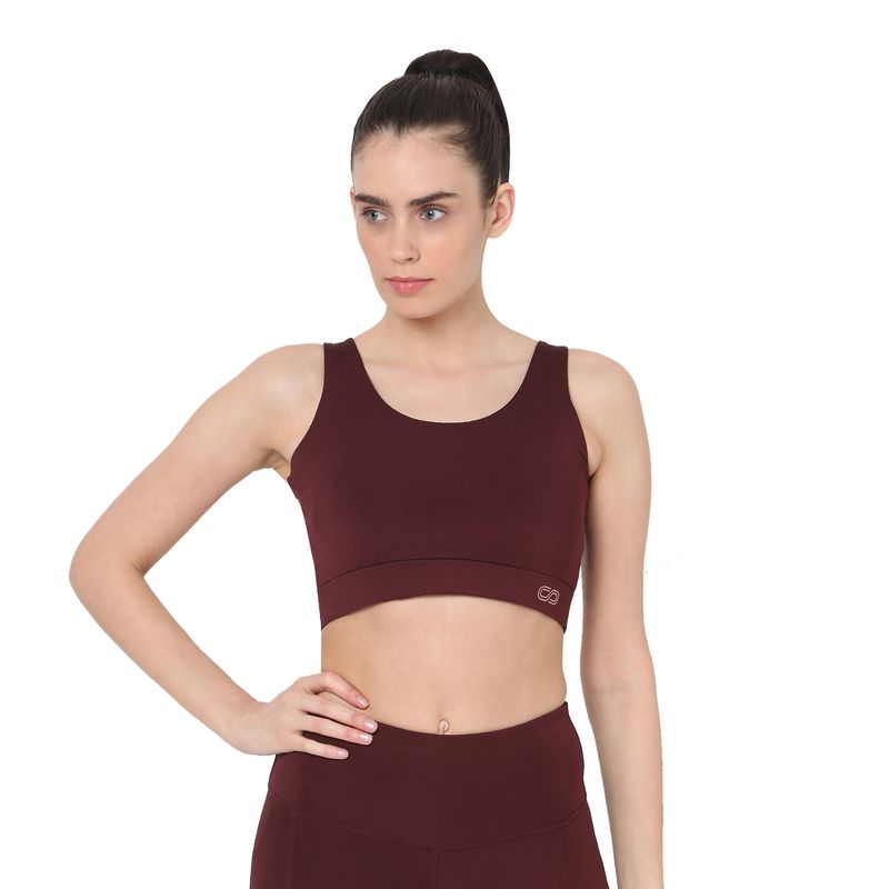 Silvertraq Champion Ruffled Sports Bra Plum - Maroon (M)