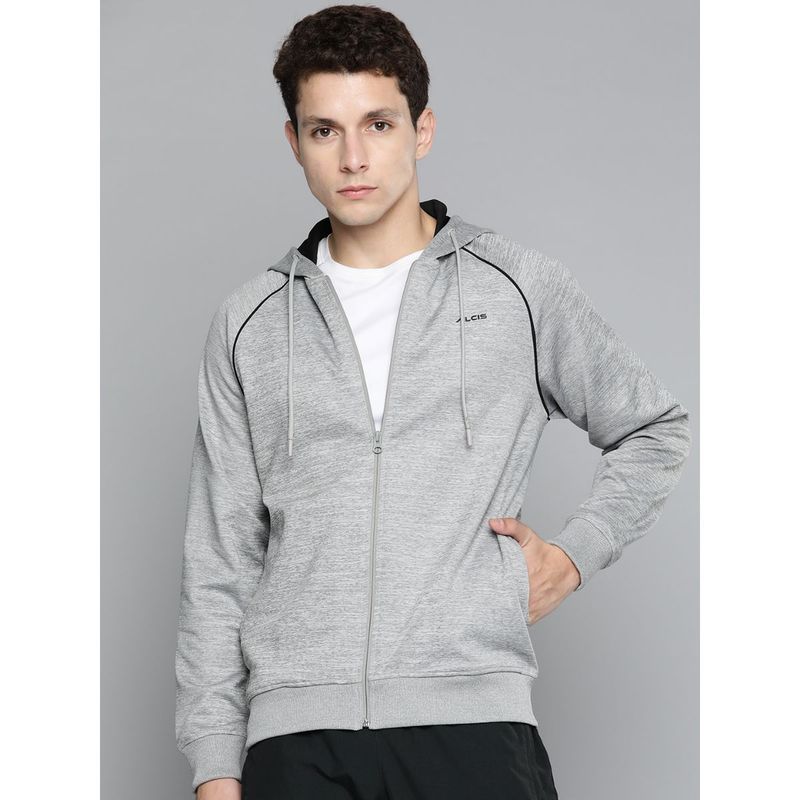 Alcis Men Grey Solid Running Sporty Jacket (2XL)