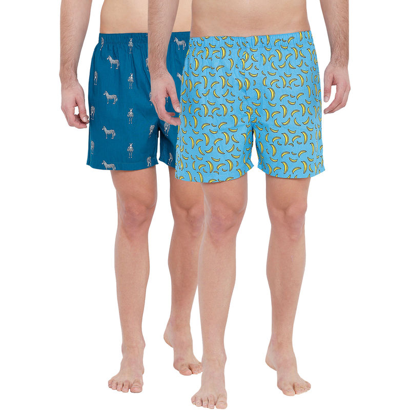 XYXX Super Combed Cotton Printed Boxers For Men (Pack Of 2) - Multi-Color (S)