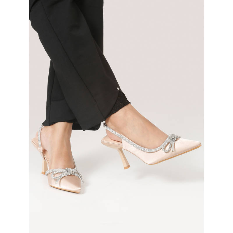 Flat n Heels Women Casual Sandal Heels Beige (EURO 36)
