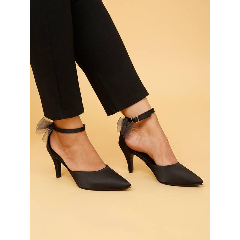 Flat n Heels Women Casual Sandal Heels Black (EURO 37)
