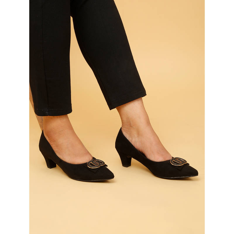 Flat n Heels Women Casual Pumps Black (EURO 36)