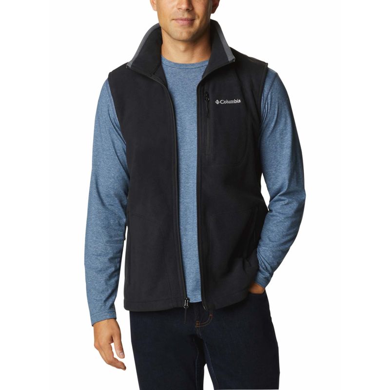 Columbia Black Fast Trek Fleece Vest Jacket (M)